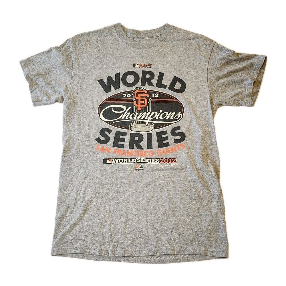 2012 San Francisco Giants World Series Champions T-Shirt Gray Men's Size M